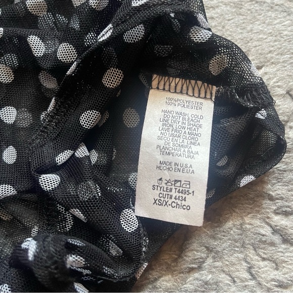 FASHION NOVA Polka Dot Mesh Bodysuit XS - Picture 6 of 6